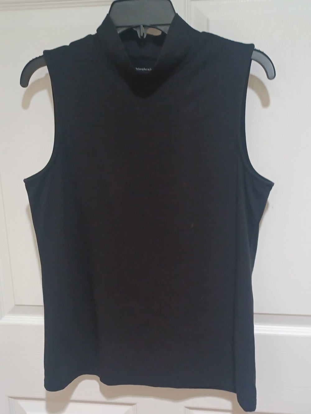 Christopher & Banks Black Sleeveless Mock Neck Tank